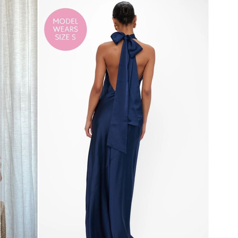 Show Me Your MuMu Deep Blue halter neck Backless Dress